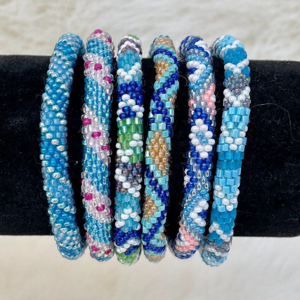 HAND CRAFTED in Nepal Beaded Bracelets (set of 6) #304 - Picture 4 of 5